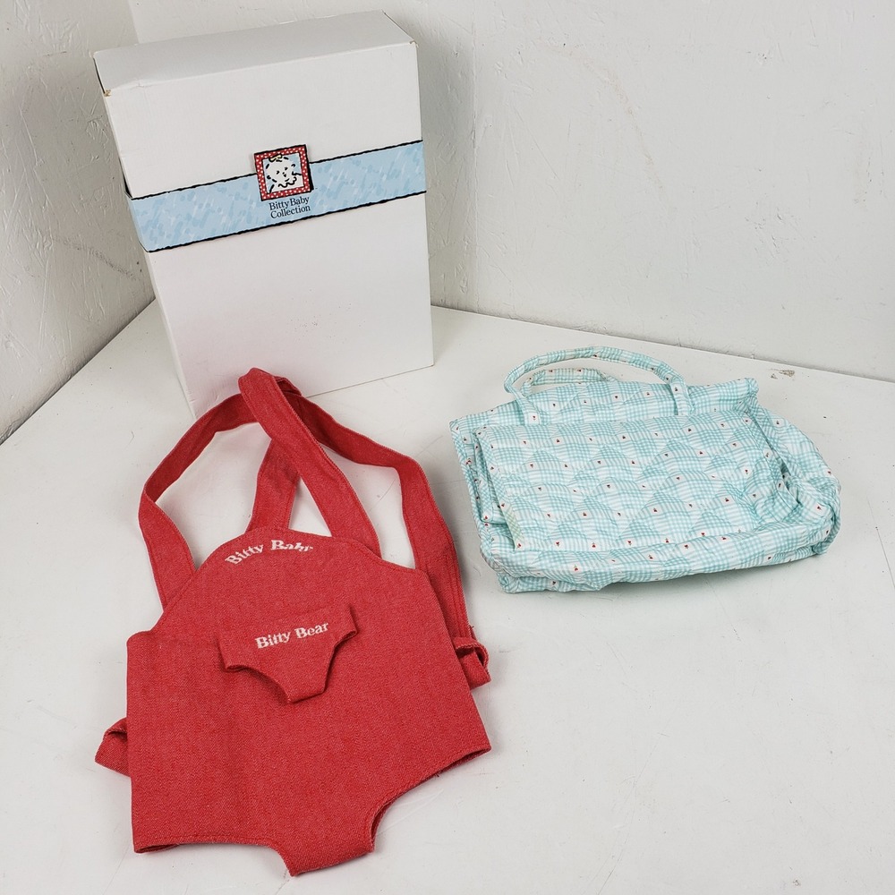 Pleasant Co American Girl Bitty Baby Doll Carrier and Quilted Diaper Bag Set